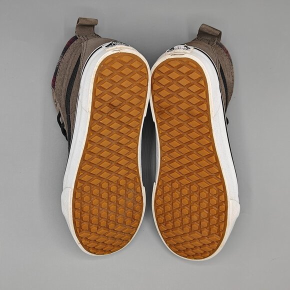 VANS "Off The Wall" Sk8-Hi MTE Pewter/Plaid Skate Shoes - Picture 7 of 11